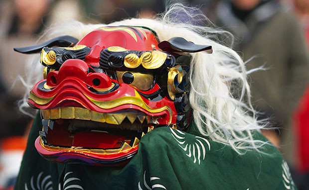 今天至少可以分为四种:分别是:相生狮子,镜狮子(歌舞伎中的狮子),越后