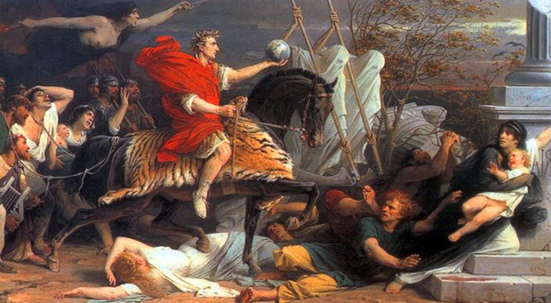 公元前 44 年,凯撒为了拯救被俘虏的几千个罗马士兵,宣布组建大军远征